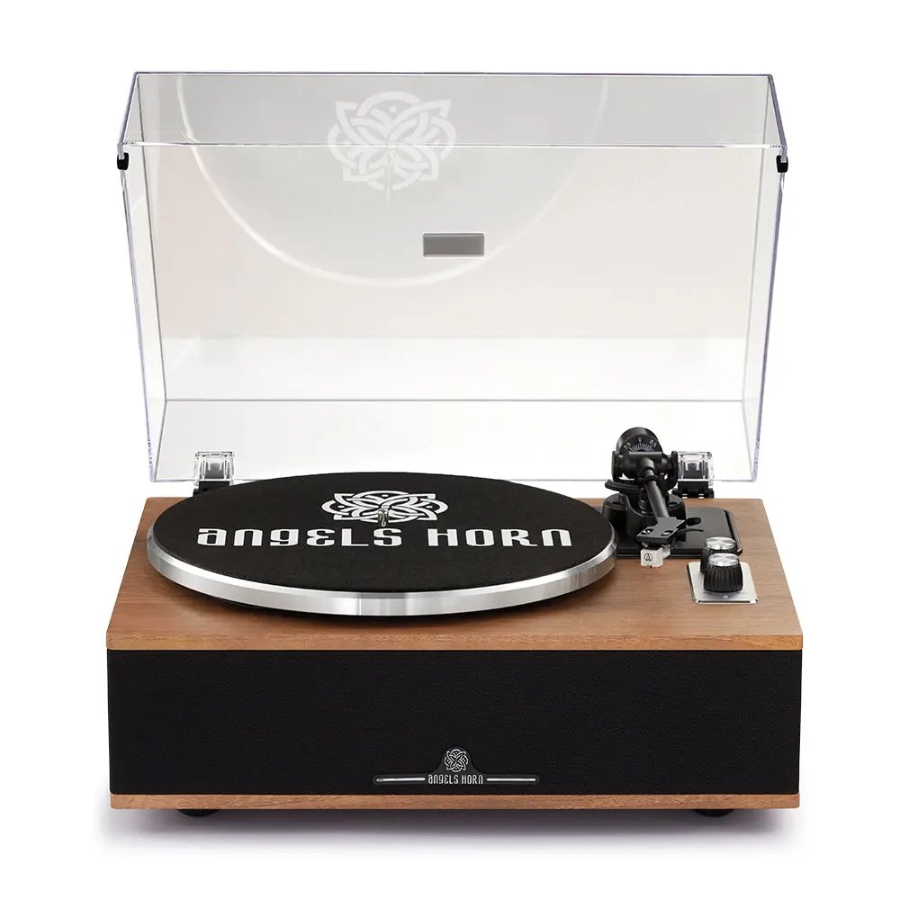 Tocadiscos Angels Horn Bluetooth Turntable with Built-in Speakers - Walnut